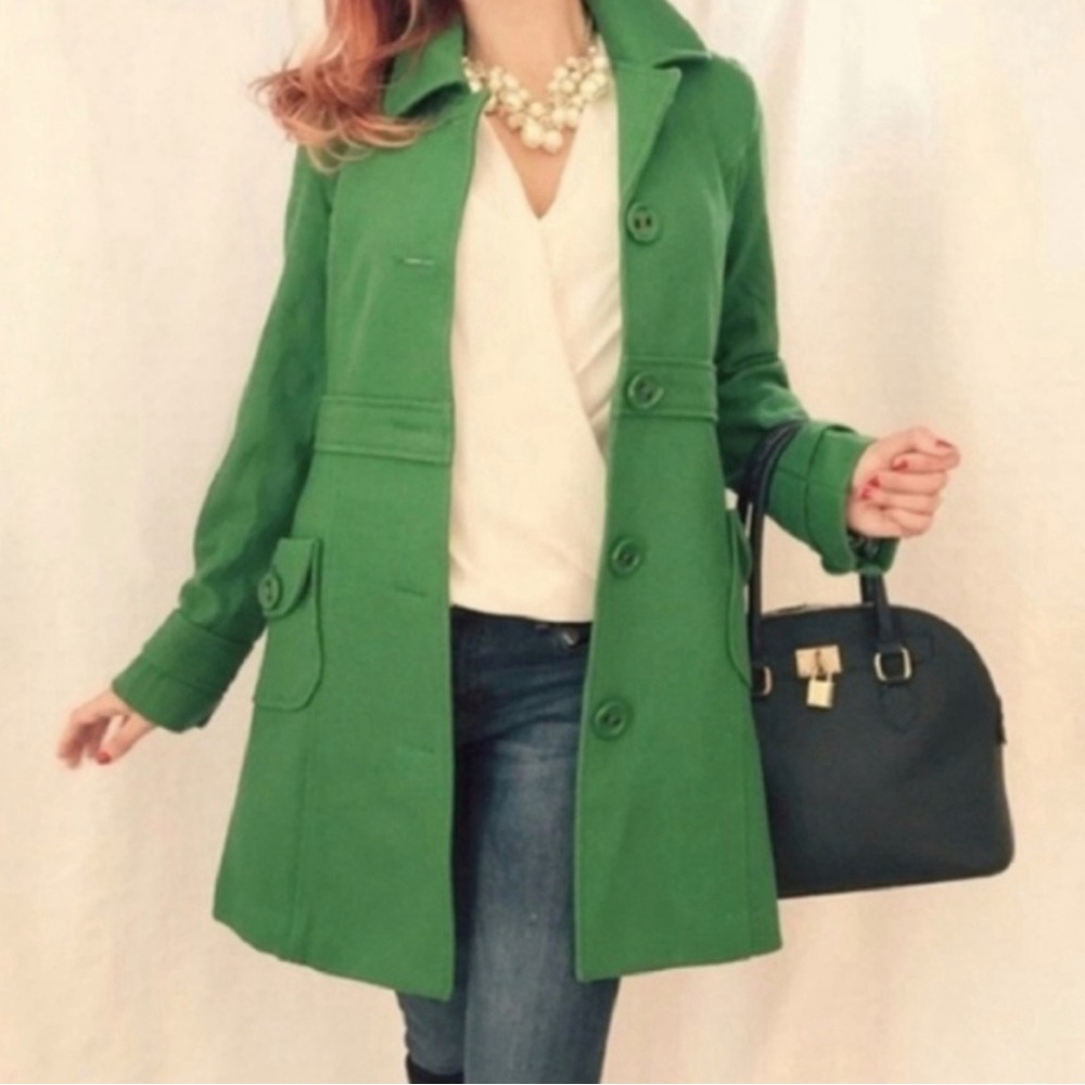 Tulle Green Pea Coat